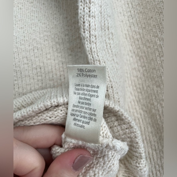 Ecru cotton sweater - Picture 3 of 5